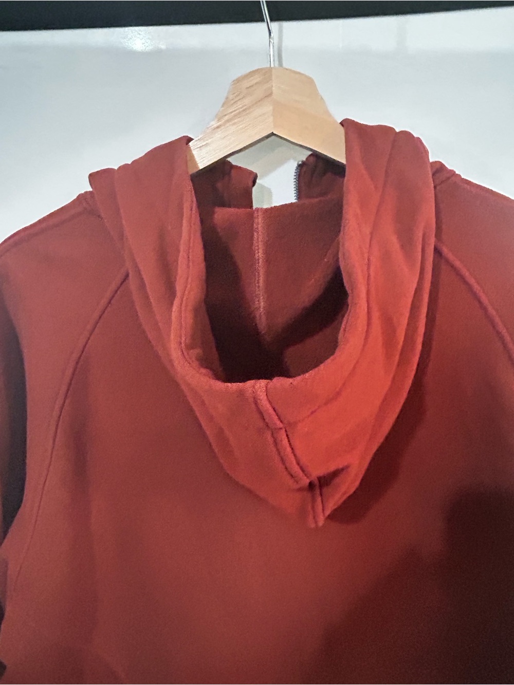 Rust Scuba Style Half Zip Hooded Sweatshirt Size L - Picture 5 of 7